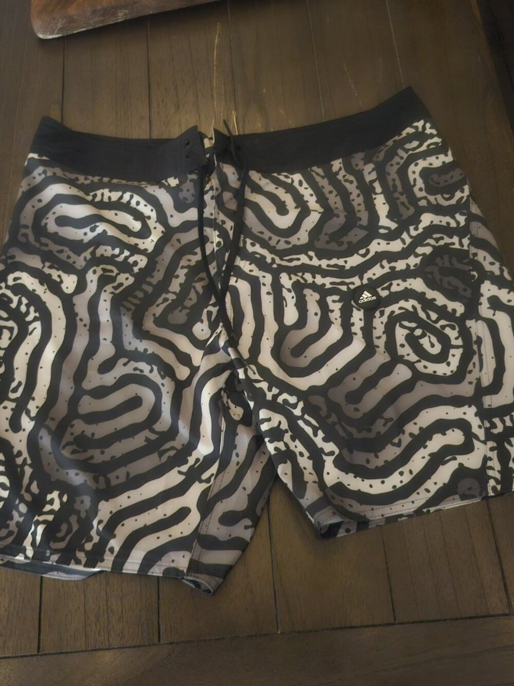 Adidas Men's Tech Board Shorts Size 36 Colour Maze Black Grey HC8523 Swim Surf
